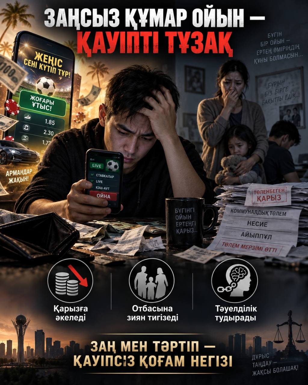 Заңсыз құмар ойындар – қоғамға төнген қауіп