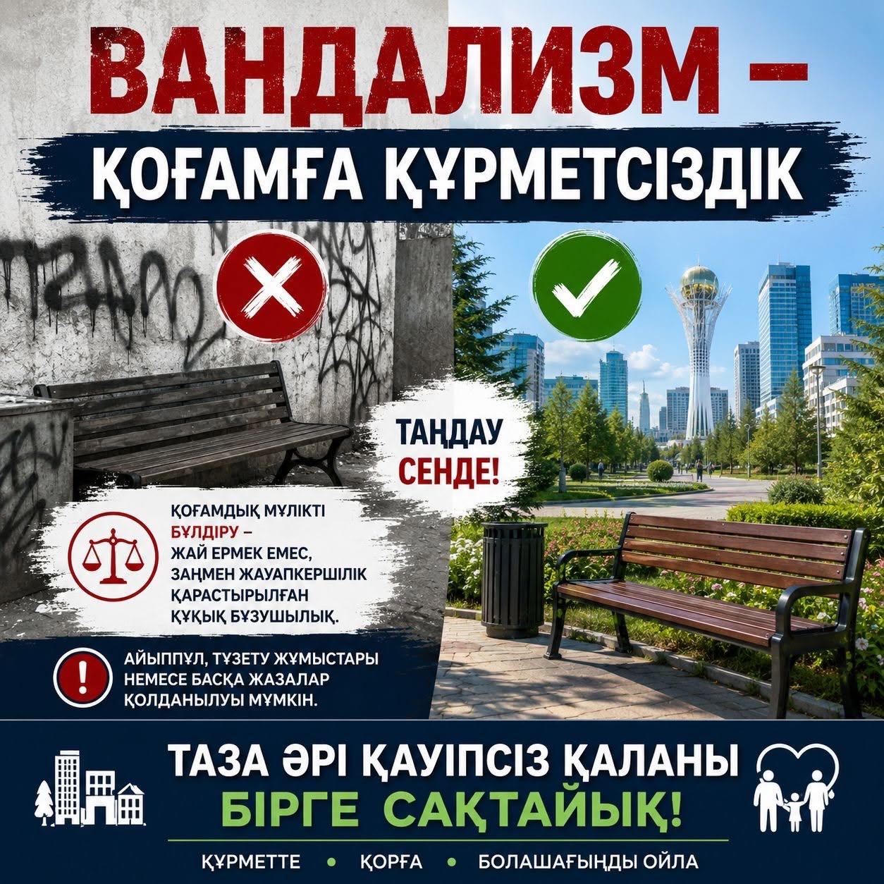 Вандализмге жол жоқ!